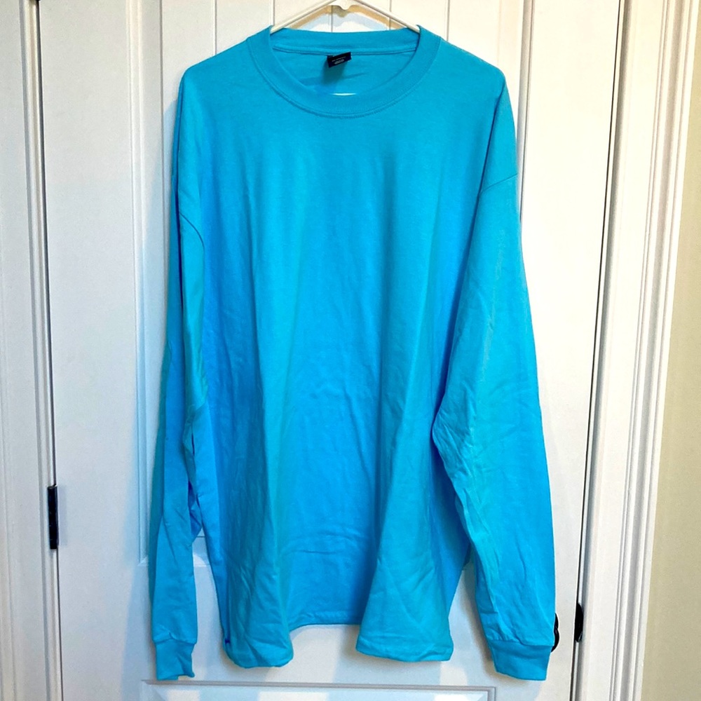 🆕 HANES BEEFY Plain Long Sleeve T-Shirt L Blank 100% Cotton BRAND NEW !!